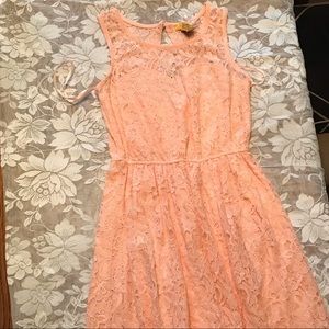 Light salmon lace dress size small
